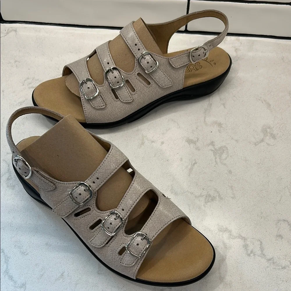 SAS Mystic Web Linen‎ Women's Leather Cream Sandals Tripad Comfort 11N
